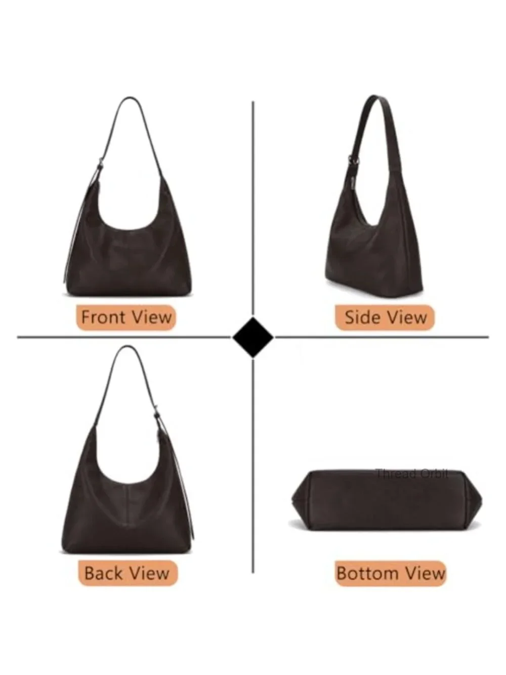 Women Large Hobo Bag Vegan Leather Shoulder Handbag Slouchy Tote Travel